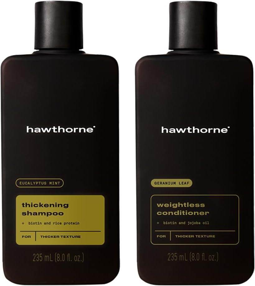 Hawthorne Hair Care Shampoo & Conditioner For Men Contains Thicker Shampoo And Weightless Conditioner