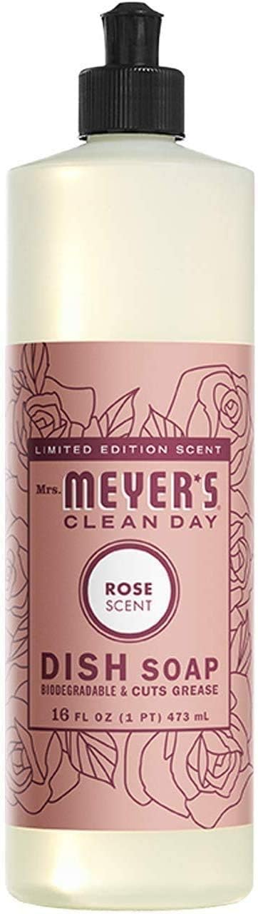 Mrs. Meyer'S Clean Day Liquid Dish Soap, Biodegradable Formula, Limited Edition Rose, 16 Fl. Oz - Pack Of 3