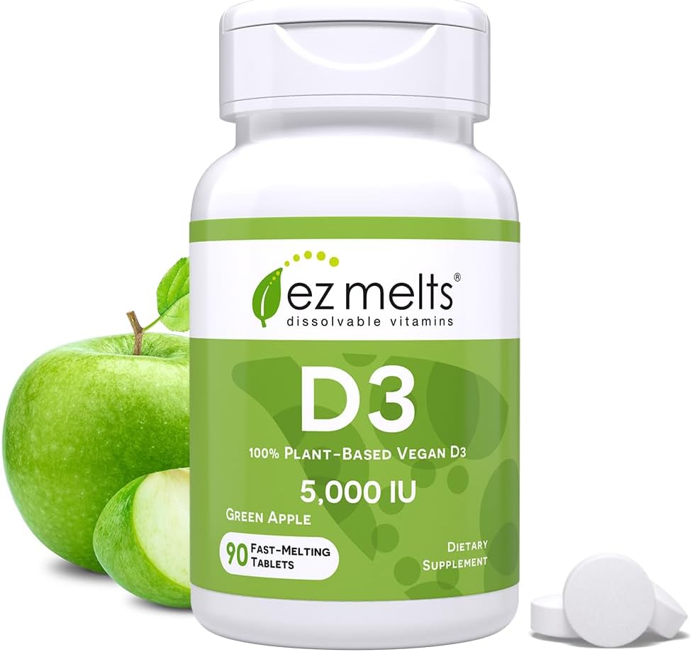 Ez Melts Dissolvable Vitamin D3 5,000 Iu, Sugar-Free, 3-Month Supply