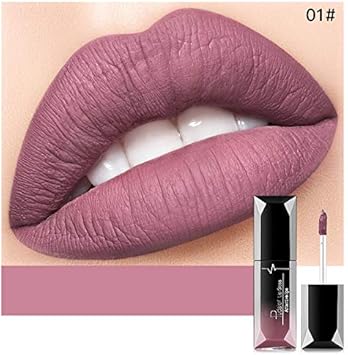 Pudaier 21-Color Matte Liquid Lipstick Lasting Non-Stick Cup Non-Fading Lip Glaze Makeup (1#)