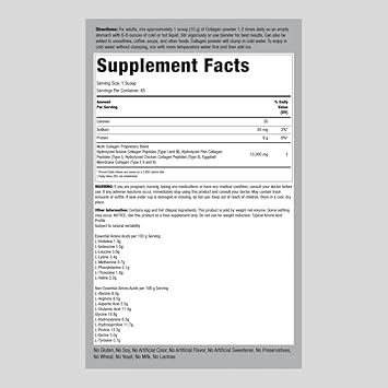Piping Rock Multi Collagen Protein Powder | 16 Oz | 10,000Mg Peptides Complex | Type I, Ii, Iii, V, X | Unflavored & Gluten Free