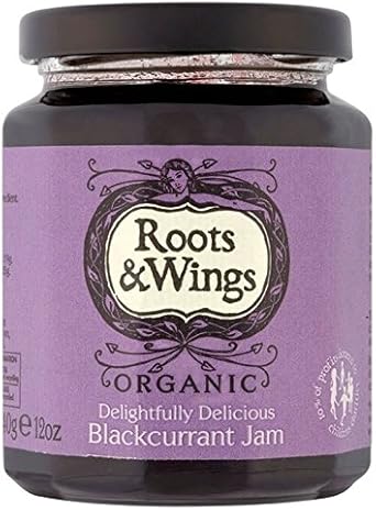 Roots & Wings Organic Blackcurrant Jam 340G - Pack Of 6