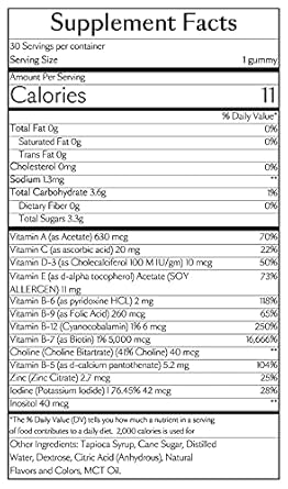 VEGAMOUR GRO Biotin Gummies, Strawberry Flavor with 5000 mcg Biotin, Supports Healthy Hair Vegan Gummies with Vitamins A, B, C, E, B-12 & More, 30 Ct : Health & Household