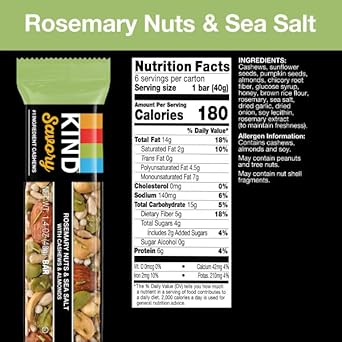 Kind Bars, Rosemary Nuts & Sea Salt, 6 Count