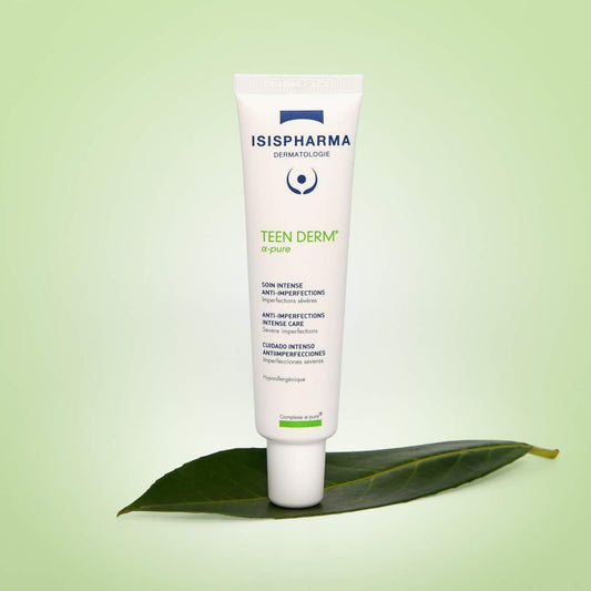 Isispharma Teen Derm -Pure - Serum For Face For Acne Treatment - Face Moisturizer With Salicylic Acid, Knotweed Extract, Avocado Oil - Glass Skin Effect - Combination To Oily Skin - Made In France