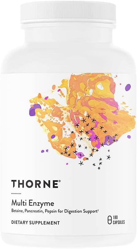 Thorne Multi Enzyme (Formerly B.P.P.) - Betaine, Pepsin, Pancreatin - Comprehensive Blend Of Digestive Enzymes To Support Normal Digestion - Dairy-Free - 180 Capsules - 90 Servings