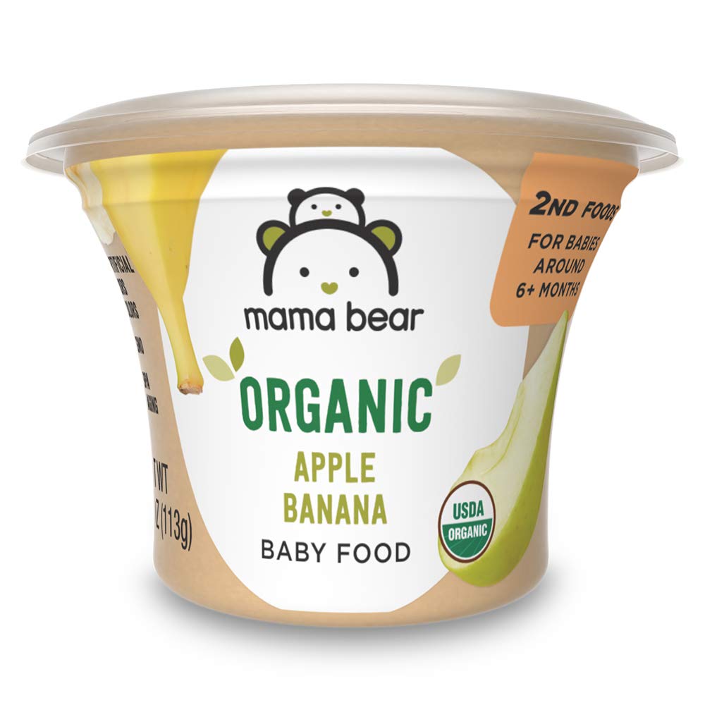 Amazon Brand - Mama Bear Organic Baby Food, Apple Banana, Vegetarian, 3.98 Ounce (Pack Of 12)