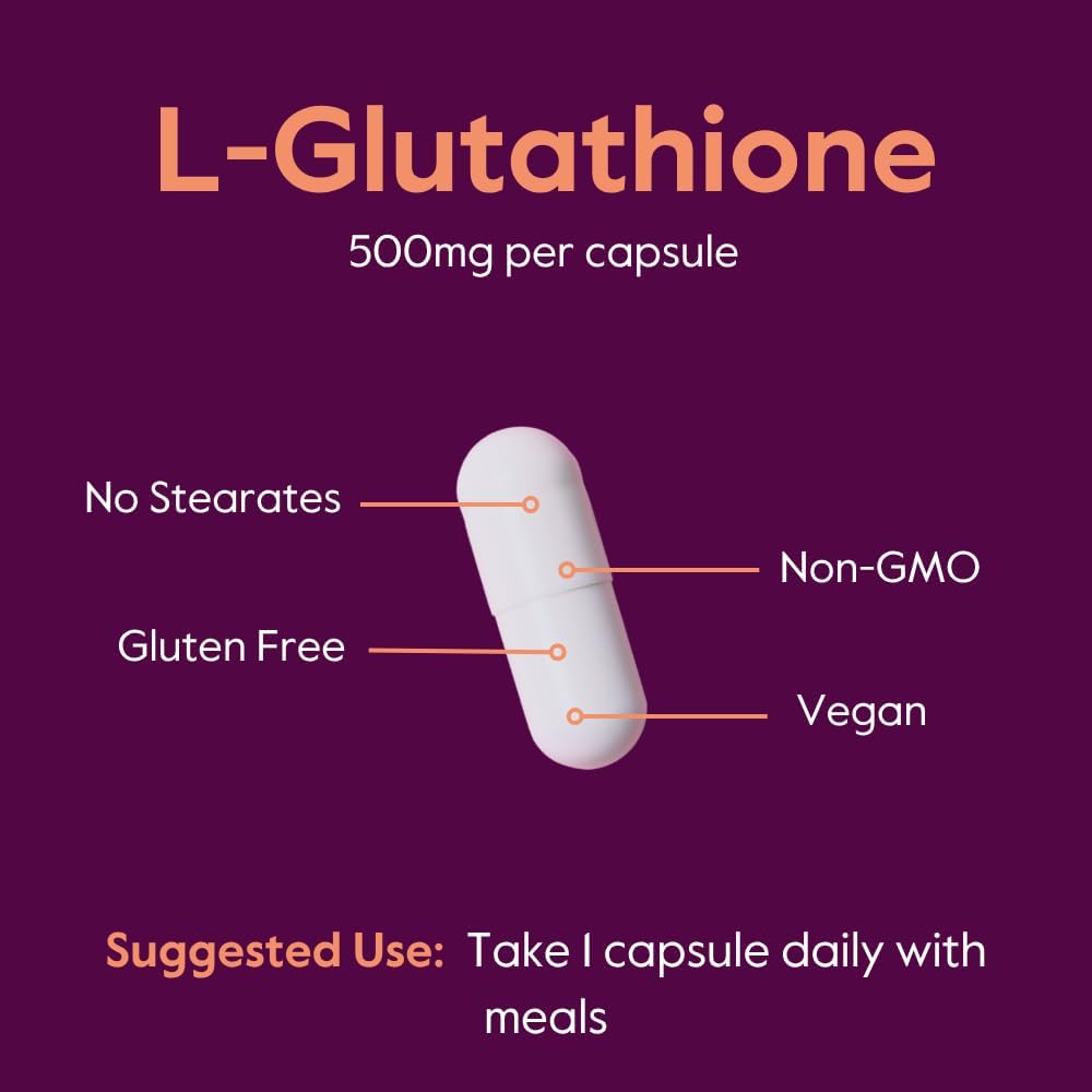 Bestvite L-Glutathione 500Mg (60 Vegetarian Capsules) - No Stearates - Vegan - Non Gmo - Gluten Free : Health & Household