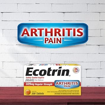 Ecotrin Regular Strength Pain Reliever | 125 Tablets (3 Pack)