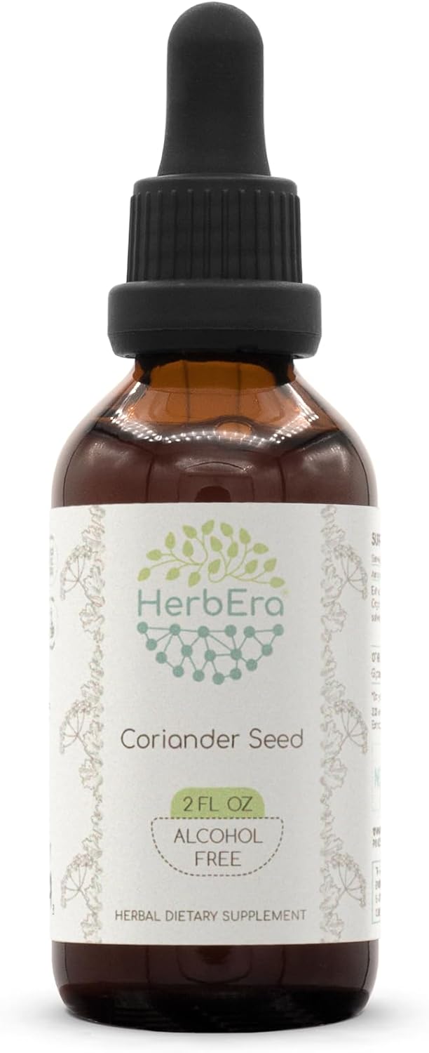 Coriander Seed B120 Alcohol-Free Herbal Extract Tincture, Dried Coriander Seed Dried Seed (4 Fl Oz)