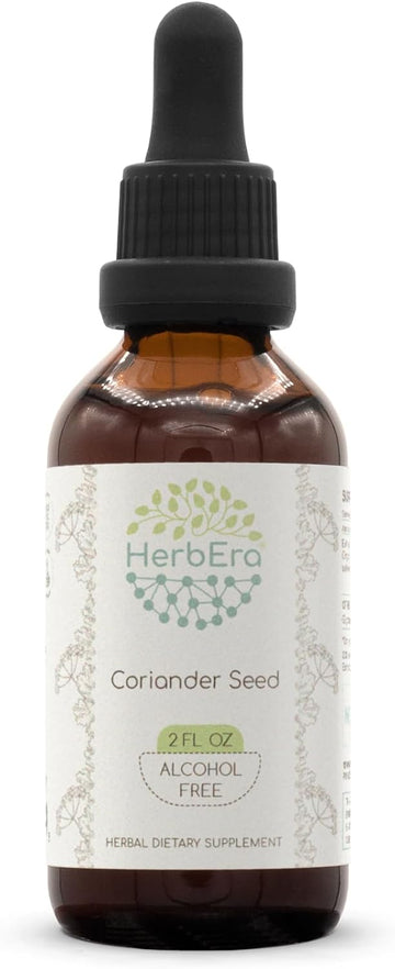 Coriander Seed B120 Alcohol-Free Herbal Extract Tincture, Dried Coriander Seed Dried Seed (4 Fl Oz)