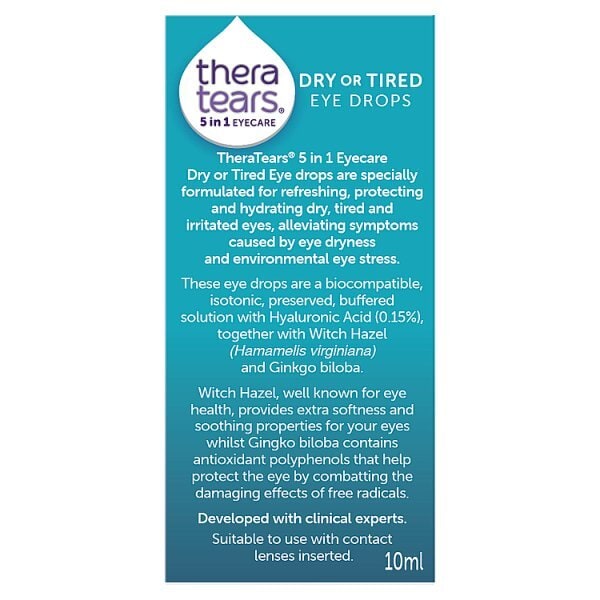 Thera Tears 5 In 1 Dry Or Tired Eye Drops 10Ml