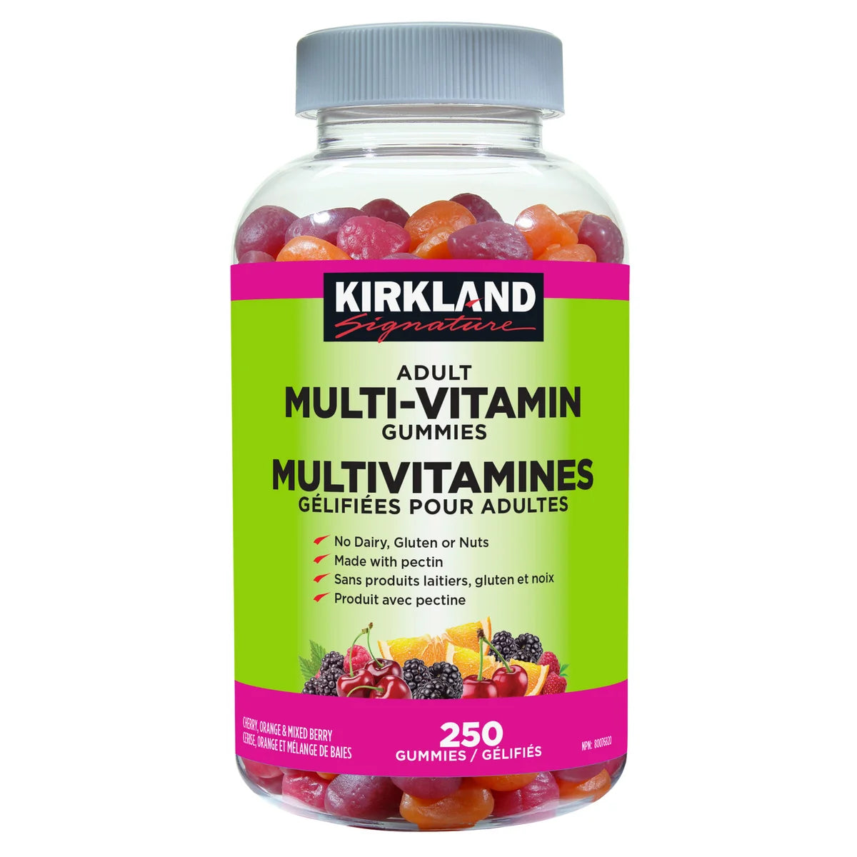 Kirkland Signature Adult Multi-Vitamin Gummies, 250 Gummies