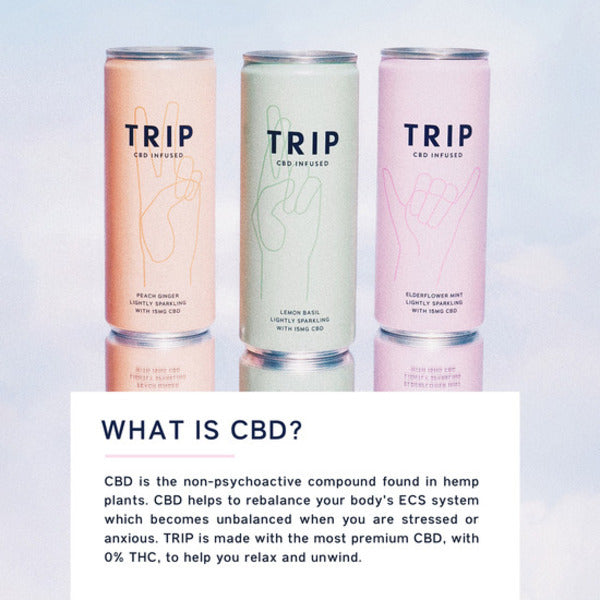 Trip Elderflower Mint Cbd Drinks 12 X 250Ml