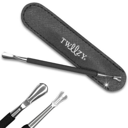 Tweezy Cuticle Pusher & Fork Trimmer Dual Ended With Pouch