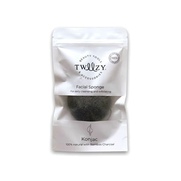 Tweezy Facial Exfoliator Konjac Sponge 100% Natural Charcoal