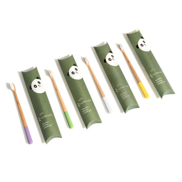 Truthbrush Bamboo Children'S Toothbrush Meadow Green Soft