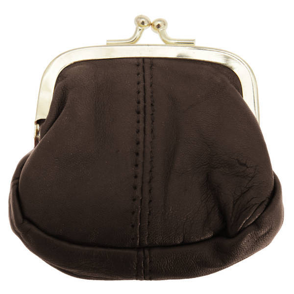 Womens Soft Leather Coin Purse With Metal Clasp