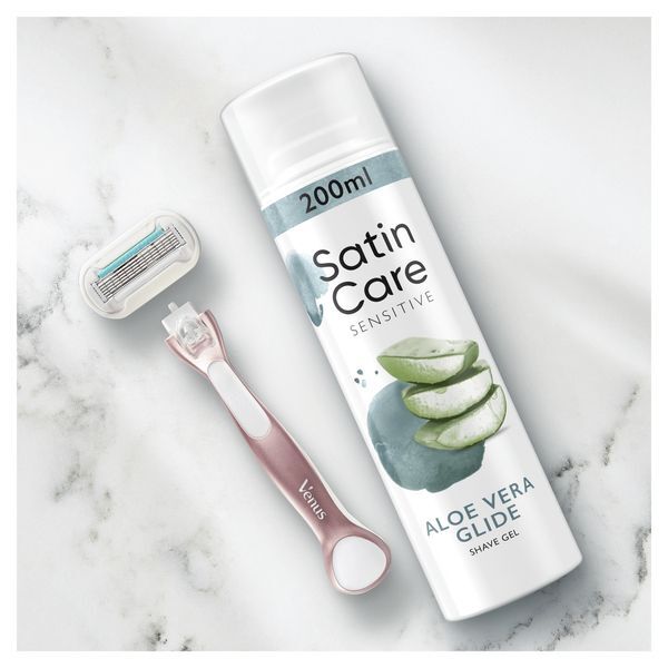 Venus Satin Care Shaving Gel Sensitive Aloe Vera Glide 200Ml