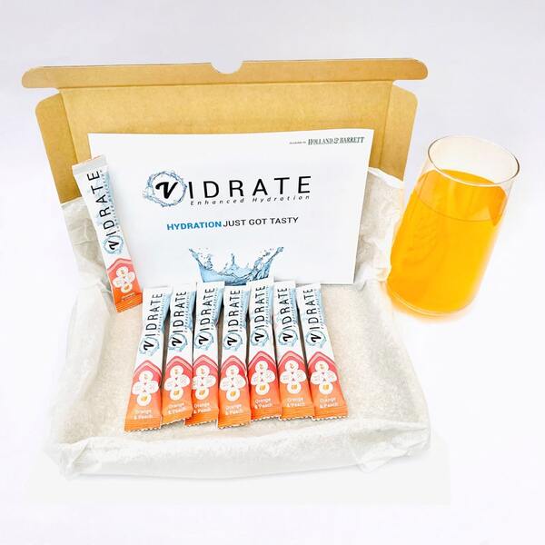 Vidrate Zero Sugar Hydration Sachets Orange & Peach X 8