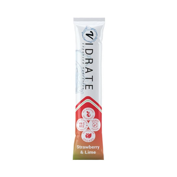 Vidrate Zero Sugar Hydration Sachets Strawberry & Lime X 30