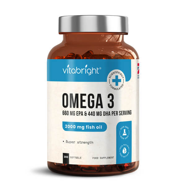 Vitabright Omega 3, 2000Mg Super Strength Fish Oil Soft Gels