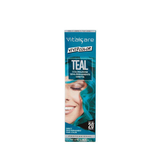 Vitalcare Vivid Color Semi-Permanent Hair Dye Teal 100Ml