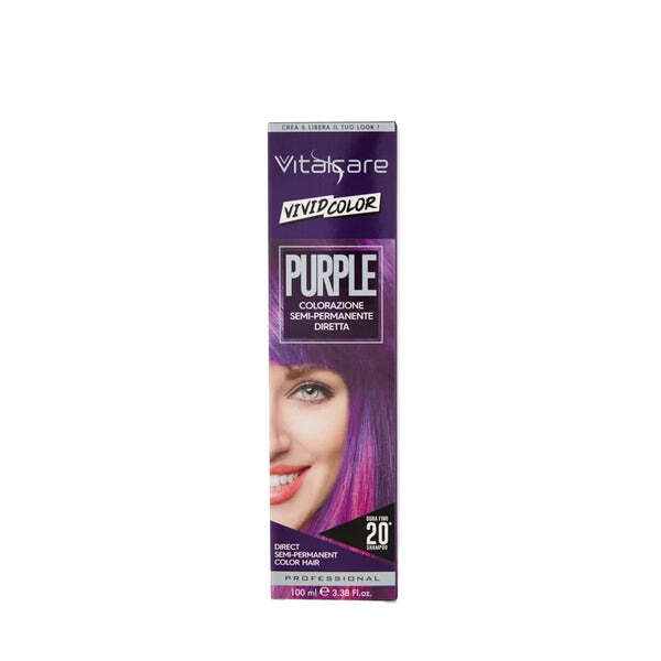 Vitalcare Vivid Color Semi-Permanent Hair Dye Purple 100Ml