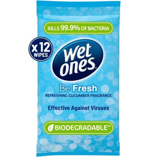 Wet Ones Antibacterial Biodegradable Hand Wipes X12