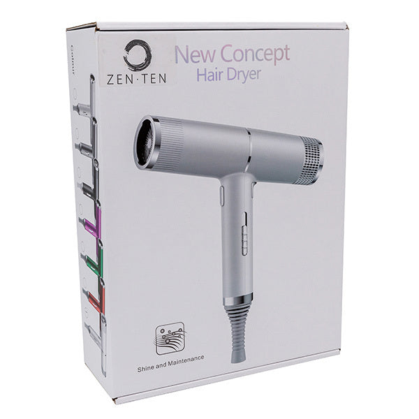 Zenten New Concept T-Shape Lightweight Hair Dryer Silver