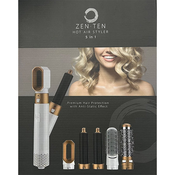 Zen.Ten 5 In 1 Air Wrap Styler Pearl White / Gold