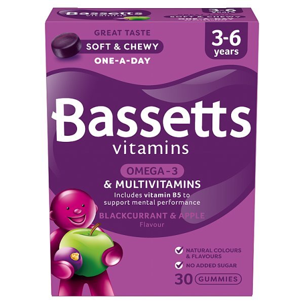 Bassetts Vitamins 3-6 Multivitamins + Omega 3 Pastilles 30S