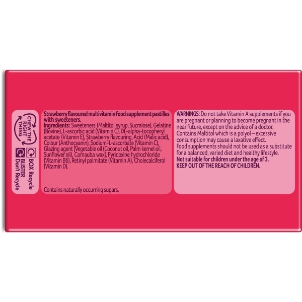 Bassetts Vitamins Multivitamins Strawberry 3-6 Years 60S