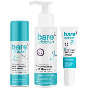 Bare Addiction Cleanser Moisturiser & Spot Skin Care Set