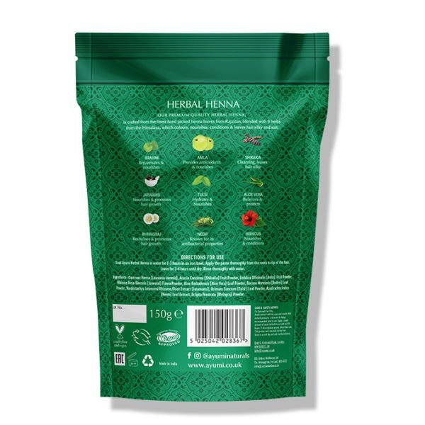 Ayumi Naturals Herbal Henna + 9 Himalayan Herbs 150G
