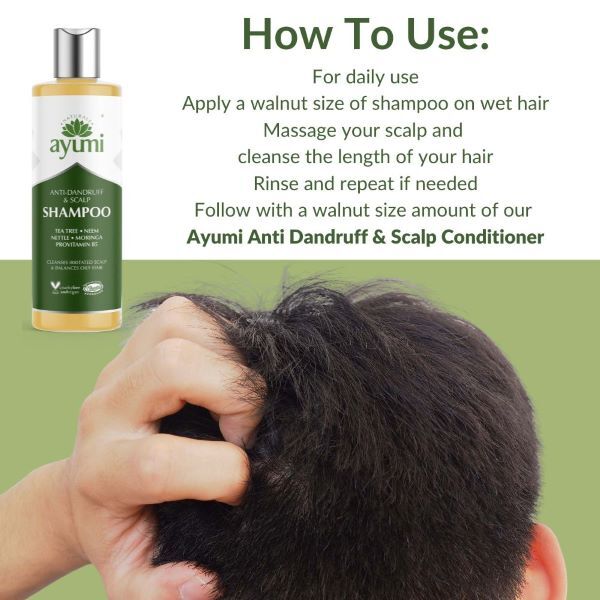 Ayumi Anti-Dandruff Shampoo | Moringa | Neem | Tea Tree - 250Ml