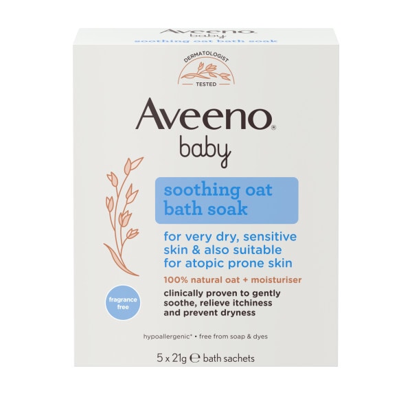 Aveeno Baby Soothing Oat Bath Soak - 5 X 21G Sachets