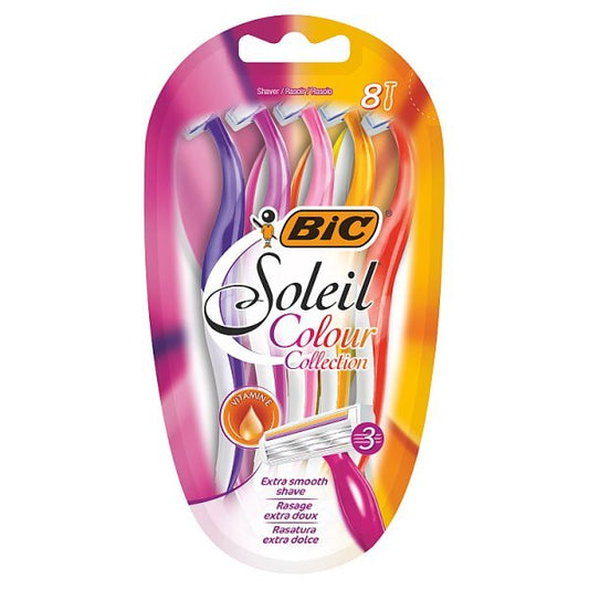 Bic Soleil Colour Collection Disposable 3 Blade Razor X8