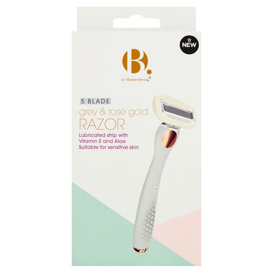 B. 5 Blade Rose Gold And Grey Razor