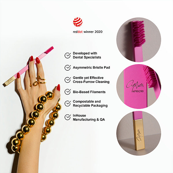 Apriori Bubblegum Pink Gold Soft Toothbrush