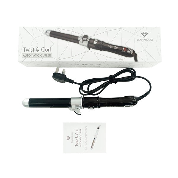Beautaholics Twist & Curl Automatic Hair Curler - Black 28Mm