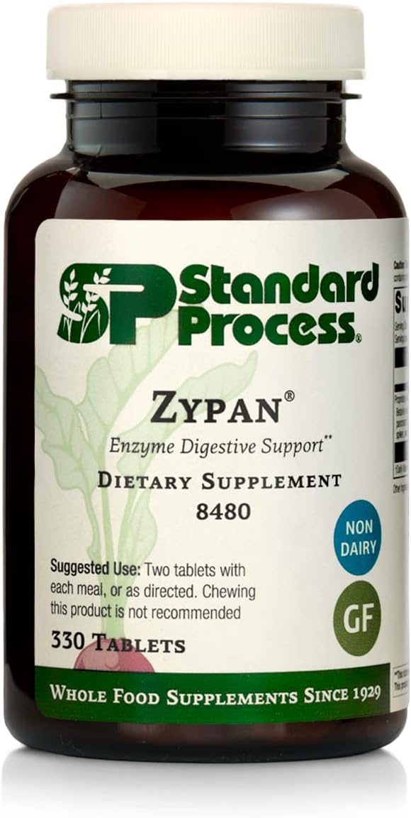 Standard Process Zypan - Digestive Health Support Supplement - Hci Supplement With Pancreatin, Betaine Hydrochloride & Pepsin - Support Macronutrient Digestion - 330 Tablets