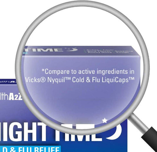 Healtha2Z® Nighttime | Cold & Flu Medicine | Powerful Multi-Symptom Daytime And Nighttime Relief (20 Softgels) (20 Softgels)