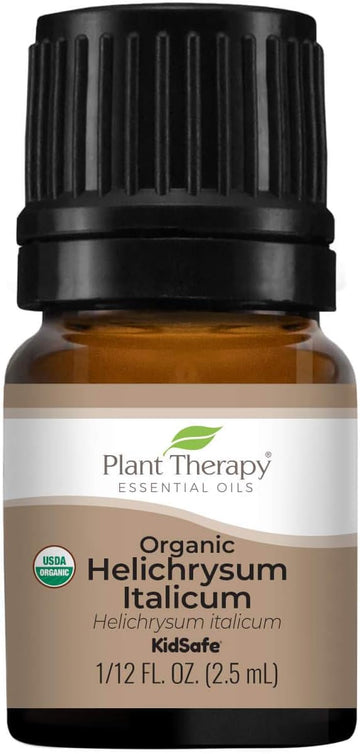Plant Therapy Organic Helichrysum Italicum Essential Oil For Skin 100% Pure, Usda Certified Organic, Undiluted, Natural Aromatherapy For Diffusion, Therapeutic Grade 2.5 Ml (1/12 Oz)