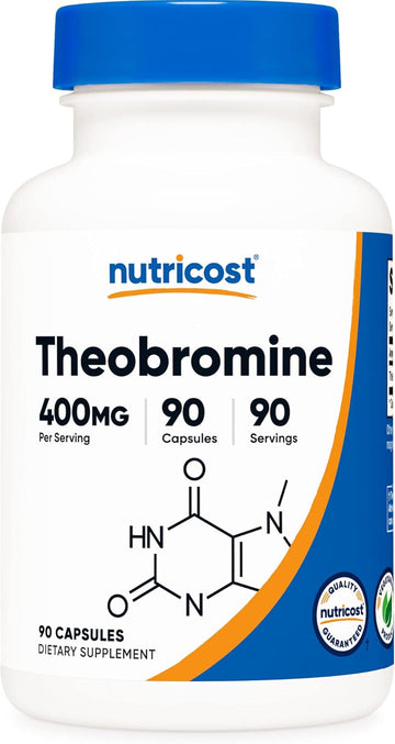 Nutricost Theobromine 400Mg, 90 Vegetarian Capsules - Gluten Free, Non-Gmo