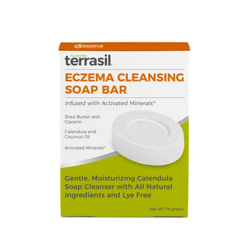 terrasil Eczema Soap Bar for Eczema Relief - Soothing Care & Treatment of Dry Itchy Skin. All Natural, Dermatologist Tested & Hypoallergenic Approved. Gentle Cleansing Eczema Soap Bar (75g)