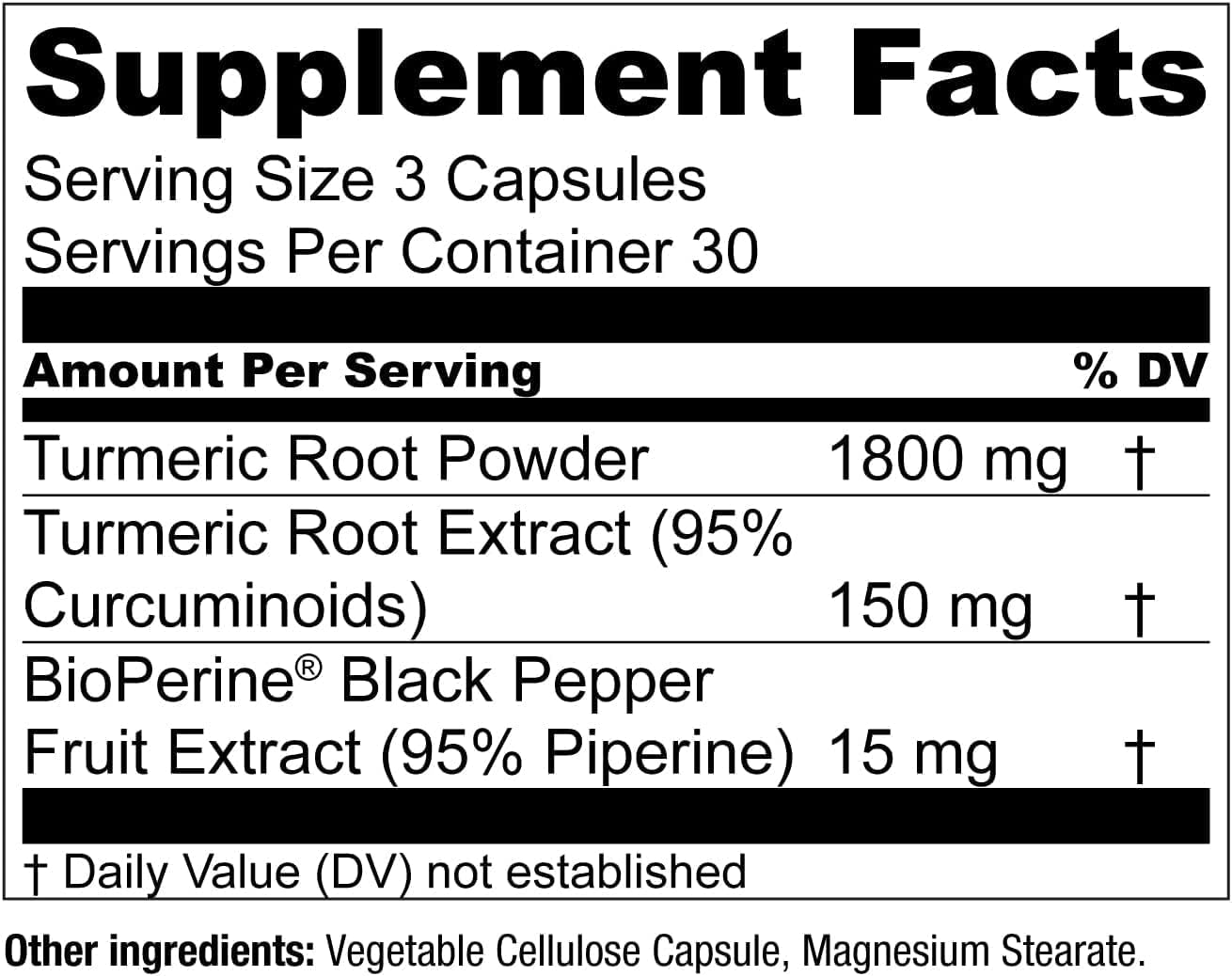 Essential Elements Turmeric Curcumin - Joint, Heart & Brain Support - with Bioperine for Increased Absorption 1950 mg - 90 Capsules : Health & Household