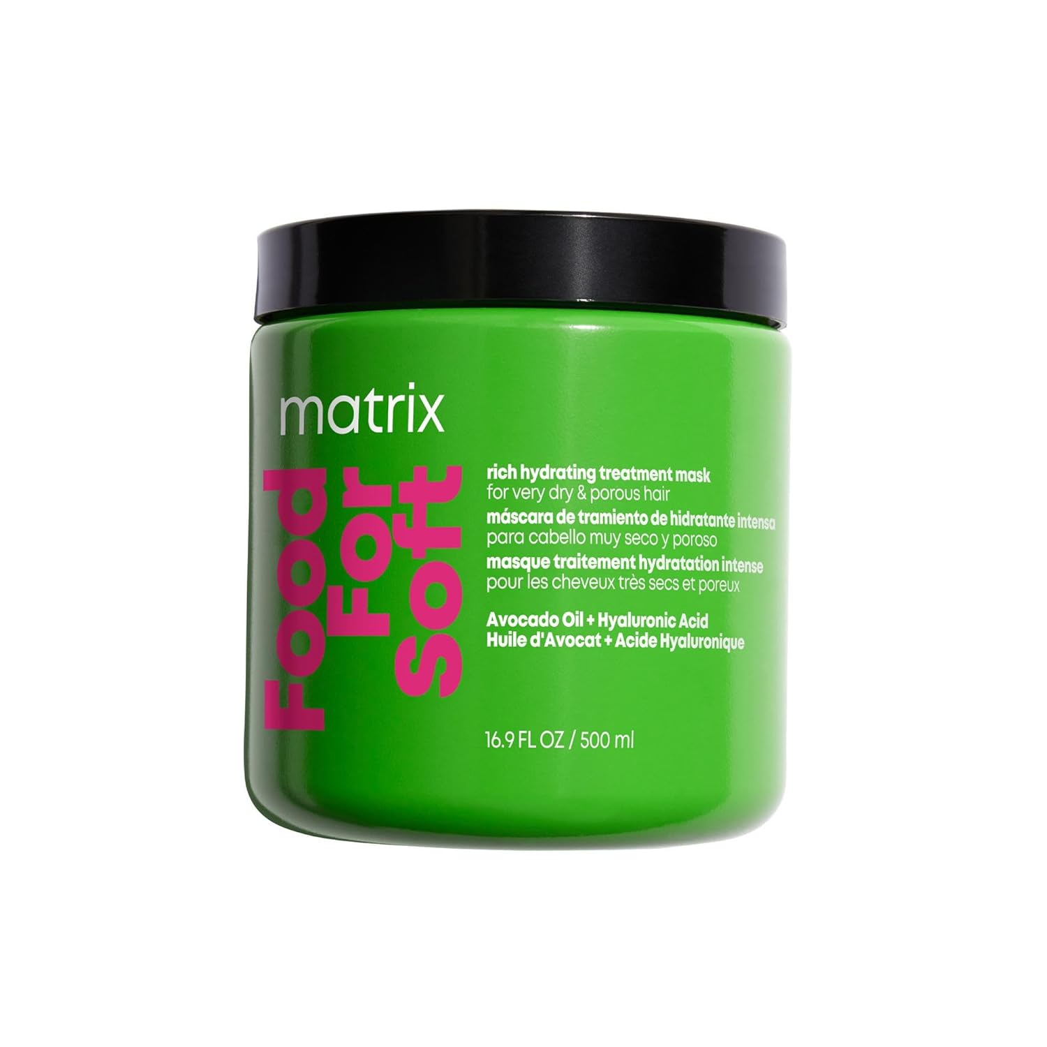 Matrix Food For Soft Hair Mask | Rich Hydrating Treatment Mask For Dry & Brittle Hair | Moisturizes, Softens, & Smooths | With Avocado Oil & Hyaluronic Acid | 16.9 Fl. Oz