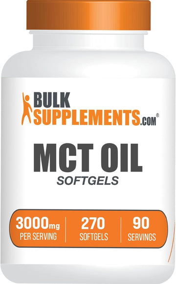 Bulksupplements.Com Mct Oil Softgels - Medium Chain Triglyceride, Mct Supplement, Mct Oil 3000Mg - For Energy Support, Gluten Free, 3 Softgels Per Serving, 270 Count (Pack Of 1)