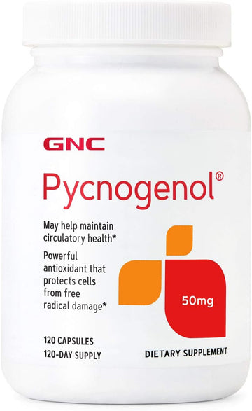 Gnc Pycnogenol 50Mg, 120 Capsules, Maintains Circulatory Health